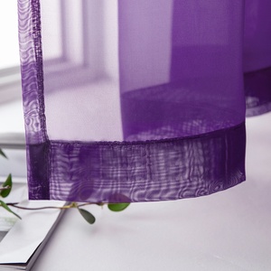 Cortina de Voile Terylene Pronta para Uso, Cor Sólida, Transparente, Retardante de Chamas para Quarto, Sala de Estar, Varanda, Casamento - Product Image 6