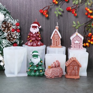 Molde de Silicona 3D para Velas con Forma de Camión Transportando Árboles de Navidad, Hermoso Molde de Jabón con Forma de Chimenea para Decoración Navideña y del Hogar - Product Image 1