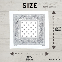 Bandana 100% coton pour hommes et femmes, 22" x 22", motif Paisley, foulard, bandeau, écharpe