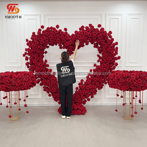 ซุ้มดอกไม้ประดิษฐ์รูปหัวใจสีแดง LEDA สำหรับงานแต่งงานกลางแจ้ง ฉากหลังขอแต่งงาน ซุ้มดอกไม้ - Product Image 2