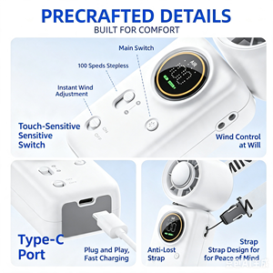 4000mAh Rechargeable Handheld Ice Cooling High-speed <b>Mini</b> <b>Fan</b> Portable Foldable Turbo <b>Fan</b> with Semiconductor Cooling - Product Image 4