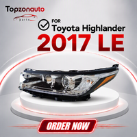 Topzonauto para Toyota Highlander 2017 Faro Delantero LE con Acabado Negro Luz LED Automotriz 81150-0E250 / 81110-0E250