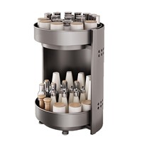Étagère à épices rotative en métal sur pied, double couche, pour comptoir de cuisine, rangement d'angle pour condiments