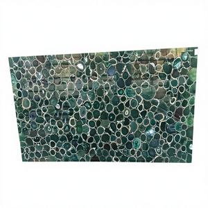 Dalles translucides en agate verte polie de luxe GOLDTOP, épaisseur 20mm/18mm, 2500x1300mm, pour murs d'accentuation lumineux, luxueuses - Product Image 1