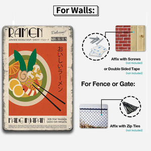 Panneau en métal rétro japonais « Ramen », décoration murale « Tout ce dont nous avons besoin, c'est du ramen » pour <span class=keywords><strong>cuisine</strong></span>, restaurant, ou boutique de ramen. - Product Image 3