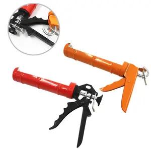 Red Steel Frame Metal Cartridge Glue Gun Heavy Duty Caulking Gun With Smooth Pin Hardware Tools Orange