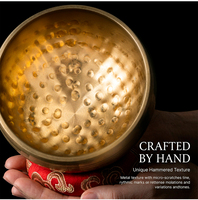 Professional High Intensity 7 Chakra Copper & Brass Antique Finish 3inch Tibetan Singing Bowl for Sound Bath Healing