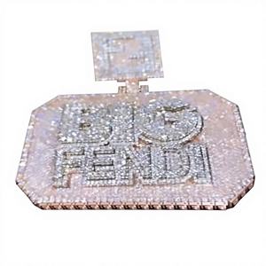 CONCEPTION Joyería Hip Hop de Lujo Personalizada, Collar con Colgante de Plata de Ley 925 con Letra 3D y Moissanita VVS Sólida, Unisex, para Fiestas - Product Image 1