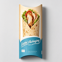 Caja de Embalaje Personalizada para Shawarma con Logotipo Impreso, Caja para Llevar Shawarma con Ventana