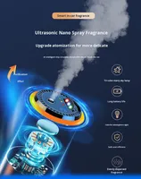 Diffuseur de parfum intelligent pour voiture haut de gamme avec commande vocale, en métal, avec lumières d'ambiance colorées effet ciel étoilé, sans fonctionnement