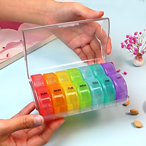 <span class=keywords><strong>Pilulier</strong></span> de voyage 2 fois un jour en plastique 14 compartiments personnalisé Organisateur de pilules Rainboo détachable hebdomadaire <span class=keywords><strong>matin</strong></span> <span class=keywords><strong>soir</strong></span> - Product Image 2