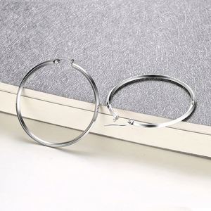 Boucles d'oreilles créoles géométriques minimalistes tendance 2023, plaquées or 18 carats, bijoux imperméables - Product Image 2