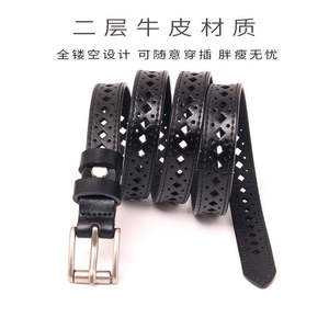 Cinturón de Cuero Genuino Tiyo, Piel de Vaca, Hebilla Rectangular Resistente, Estilo Vintage, Unisex, Ajustable, Sin Perforaciones, 2.5cm de Ancho, Deportivo, Casual - Product Image 3