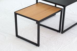 Juego de mesa de té y centro de madera que ahorra espacio para sala de estar, sofá lateral con base de metal, muebles para el hogar - Product Image 5
