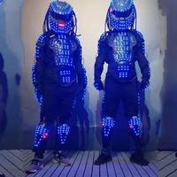 Costume LED Predator Lumineux et Coloré, Taille Unique, Tenue de Performance pour Défilés de Centres Commerciaux, Carnavals, Fêtes Thème Science-Fiction, Mascotte