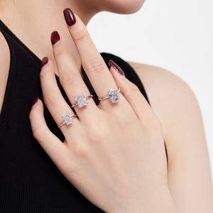 แหวนเงินแท้ S925 รูปทรงสี่เหลี่ยมประดับเพชร CZ ทรงรัศมี ดีไซน์หรูหรา สำหรับงานหมั้น งานแต่งงาน เครื่องประดับผู้หญิง ยี่ห้อ Dylam ขายดี - Product Image 3