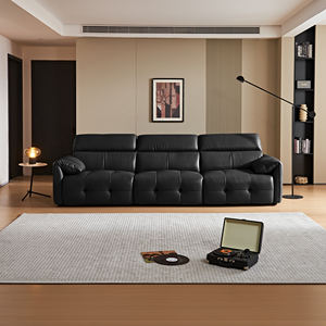 Canapé-lit moderne en cuir et tissu, trois places, avec cadre en bois et dossier rembourré, garantie 1 an, pour salon et appartement - Product Image 2