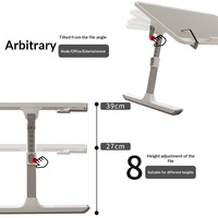 Mesa Auxiliar Plegable Simple con Superficie de Tablero de Densidad Ajustable, Mesa Pequeña para Dormitorio, Estudio, Portátil, Escritorio de Lectura para Niños, Estantería