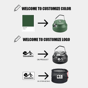 Tetera para acampar al aire libre de 1400ML y 1600ml, tetera de calentamiento rápido con bolsa de malla - Product Image 4