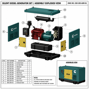 Generador Eléctrico Trifásico Silencioso de Diésel, Refrigerado por Agua, 100 kVA, 100 kW, Cummins, Weichai, Perkins, Yuchai, Shangchai, Deutz - Product Image 4