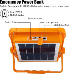 Wholesale Africa 5000W Multifunctional Outdoor Portable Waterproof LED Solar Light USB Rechargeable Emergency Camping Fishing - Product Image 2