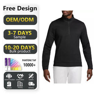 Sudadera de golf personalizada de manga larga con cuello simulado para hombre, técnica bordada Dry Fit 1/4 Zip Pullover - Product Image 1