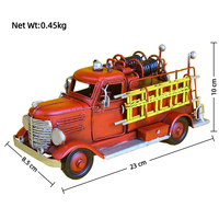 Modèle de camion de pompiers en métal Art Déco nostalgique, figurine rétro en fer de la marque Tiejiangjun pour collection maison ou bar