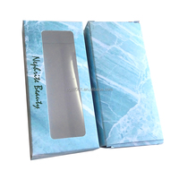JM-034 Caja de Pestañas Postizas con Bonito Diseño Impreso, Caja de Pestañas Postizas Blanca, Empaque para Pestañas Postizas