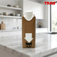 Boîte en carton aseptique en forme de brique TARS 250 ml personnalisée avec laminage mat et vernis sélectif UV pour l'emballage de lait, lait d'avoine et jus de fruits