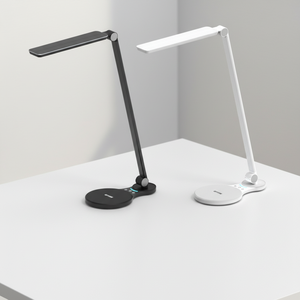 Lampada da Scrivania LED in Alluminio Bianco con Ricarica Wireless, Controllo Touch Dimmerabile, Design Minimalista per <span class=keywords><strong>Sala</strong></span> <span class=keywords><strong>Lettura</strong></span> - Product Image 2
