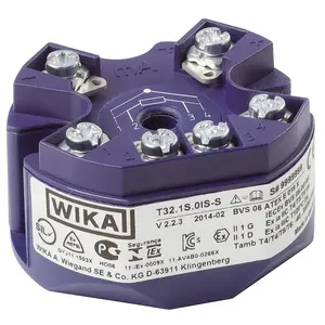 P/F:TEMP.TRANSMITTER "WIKA" MODEL:T32.1S.0IS Phạm Vi: 0-100 DE G.C, Đầu Ra: 4-20MA TRD 20, Nhà Cung Cấp: WIKA CO