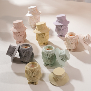 <strong>Owl</strong> <strong>Candle</strong> Jar Concrete Silicone Mold <strong>Owl</strong> Wax Melt Burner Plaster Storage Silicone Mould <strong>Owl</strong> <strong>Candle</strong> <strong>Holder</strong> Mold - Product Image 6