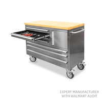 Chariot à outils roulant robuste de marque OEM, 7 tiroirs, 1 armoire, en acier inoxydable, pour garage et atelier