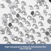 Strass en verre cristal 3D ultra-brillants Paso Sico, motif dessin animé, qualité A tchèque/autrichienne, couleur AB, blanc, dos plat, pour nail art DIY