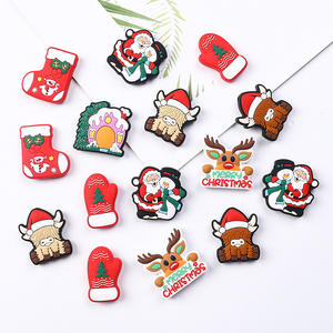 2025 Nueva alta calidad Navidad silicona dibujos animados DIY ornamento Santa Focus cuentas muñeco de nieve cuentas sueltas venta al por mayor listo para enviar - Product Image 3