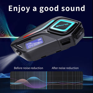 New K08 Bluetooth Tai Nghe Không Thấm Nước Tiếng Ồn Hủy Bỏ Xe Máy Mũ Bảo Hiểm Tai Nghe Đèn Pin Bầu Không Khí Ánh Sáng Với Hiển Thị - Product Image 5