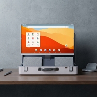 Hub de divertissement portable grand écran 27 pouces Android 14 avec écran tactile, haut-parleurs doubles 45W et étui de voyage