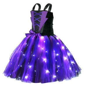 <span class=keywords><strong>Disfraz</strong></span> de <span class=keywords><strong>Bruja</strong></span> Mágica Brillante para Halloween, Vestido Tutú de <span class=keywords><strong>Bruja</strong></span> con Escoba y Sombrero de Mago DP017 - Product Image 3