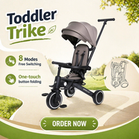 Tricycle pour tout-petits personnalisé OEM, léger, certifié CE, poussette bébé T8, tricycle pour enfants, vélo 8 en 1, facile à assembler