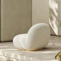 Fauteuil inclinable Zayshine en tissu sherpa blanc crème, style rétro français de luxe, pour salon, chambre à coucher, fauteuil de détente individuel en laine