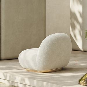 Sillón Reclinable Zayshine de Estilo Francés Retro, Tapizado en Tela Sherpa Color Crema, para Sala de Estar o Dormitorio, Sillón Individual de Lana para Descanso - Product Image 3