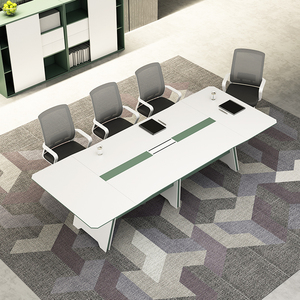Table de conférence moderne de luxe en bois massif pour hôtel, école, maison, bureau et atelier, réunions de conseil d'administration pour 8 à 10 personnes - Product Image 1