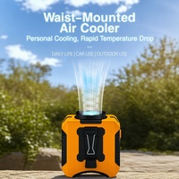 Ventilateur électrique à ceinture haute capacité avec affichage du niveau de batterie pour les joggeurs – Ventilateur personnel rafraîchissant à clipser sur la taille pour l'été, gain de place
