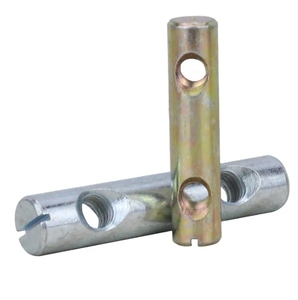 Écrous de fixation pour meubles à fentes galvanisés à deux trous, connecteur de meuble, acier, double trou, fente longue, écrou à barillet - Product Image 3