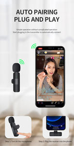 Mini Micrófono Inalámbrico de Solapa, Paquete de 2, para Transmisión en Vivo, Tipo C, Micrófono Inalámbrico para Teléfono - Product Image 5