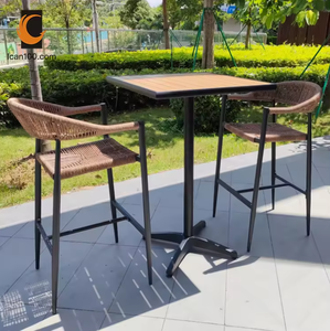 Restaurante Jardín Barra alta Sillas Set Juegos <span class=keywords><strong>de</strong></span> mesa <span class=keywords><strong>de</strong></span> <span class=keywords><strong>madera</strong></span> <span class=keywords><strong>Bar</strong></span> Altura <span class=keywords><strong>Patio</strong></span> Muebles Comedor Set - Product Image 2