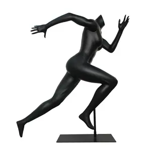 Maniquí elegante para mujer para correr modelo deportivo negro mate
