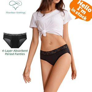 Bragas Menstruales Shanhao RTS con Cintura de Encaje, a Prueba de Fugas, con 4 Capas Absorbentes, Ropa Interior <span class=keywords><strong>Postparto</strong></span> para Mujeres - Product Image 1