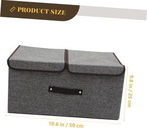 Boîte de rangement pliable en lin de haute qualité pour vêtements et jouets avec poignée, colorée, taille moyenne, fabriquée en Chine ZC-20250822-07 - Product Image 2