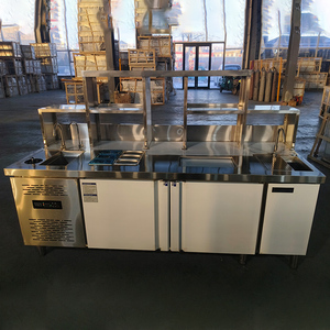 Mesa de Trabajo para Té de Burbujas de 2.1 Metros con Refrigerador para Cafetería - Product Image 4
